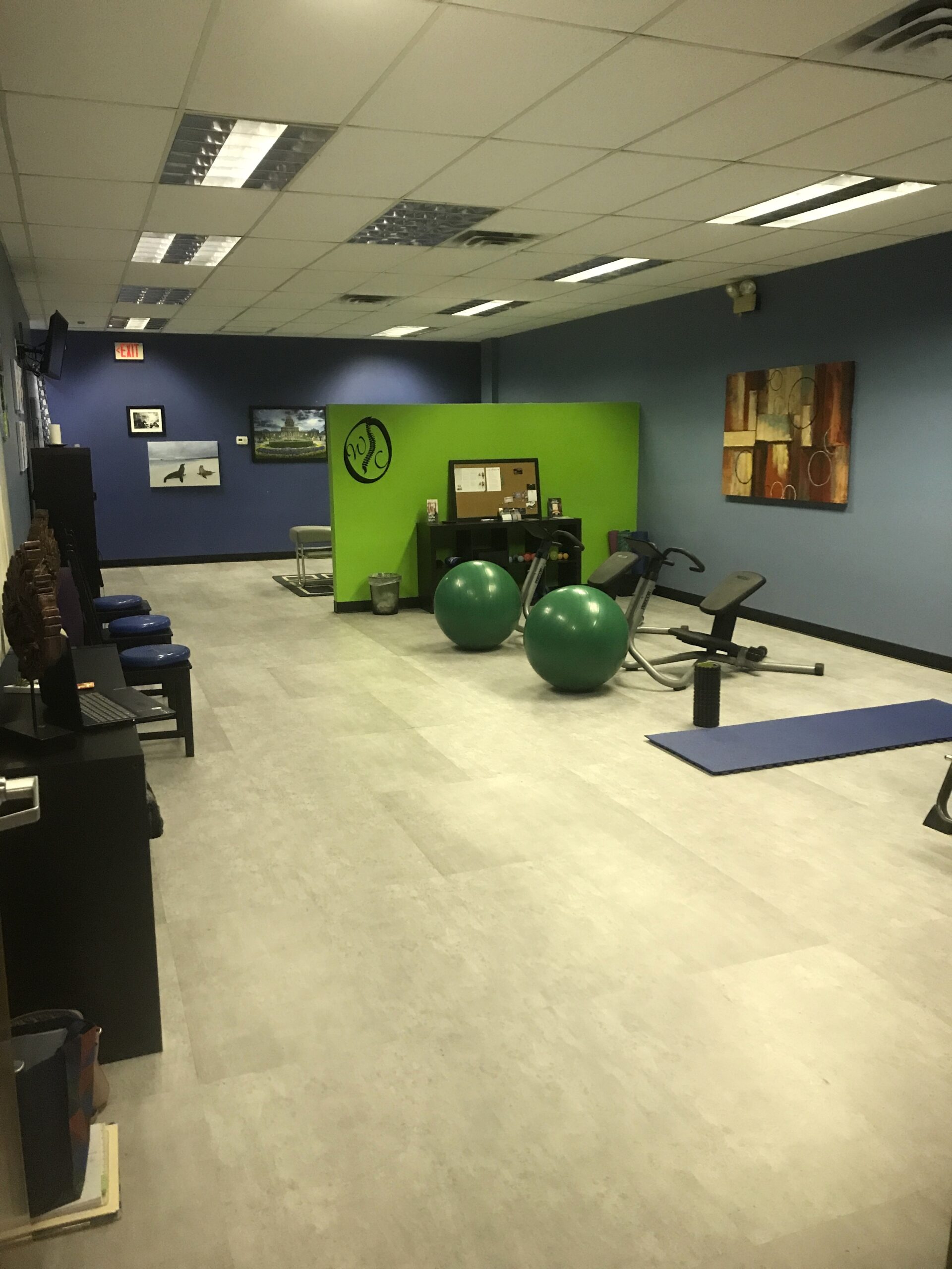 Yoga therapy space and equipment